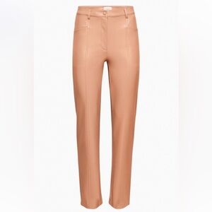Wilfred Straight-Leg High-Rise Rebel Vegan Leather Pants in Blush